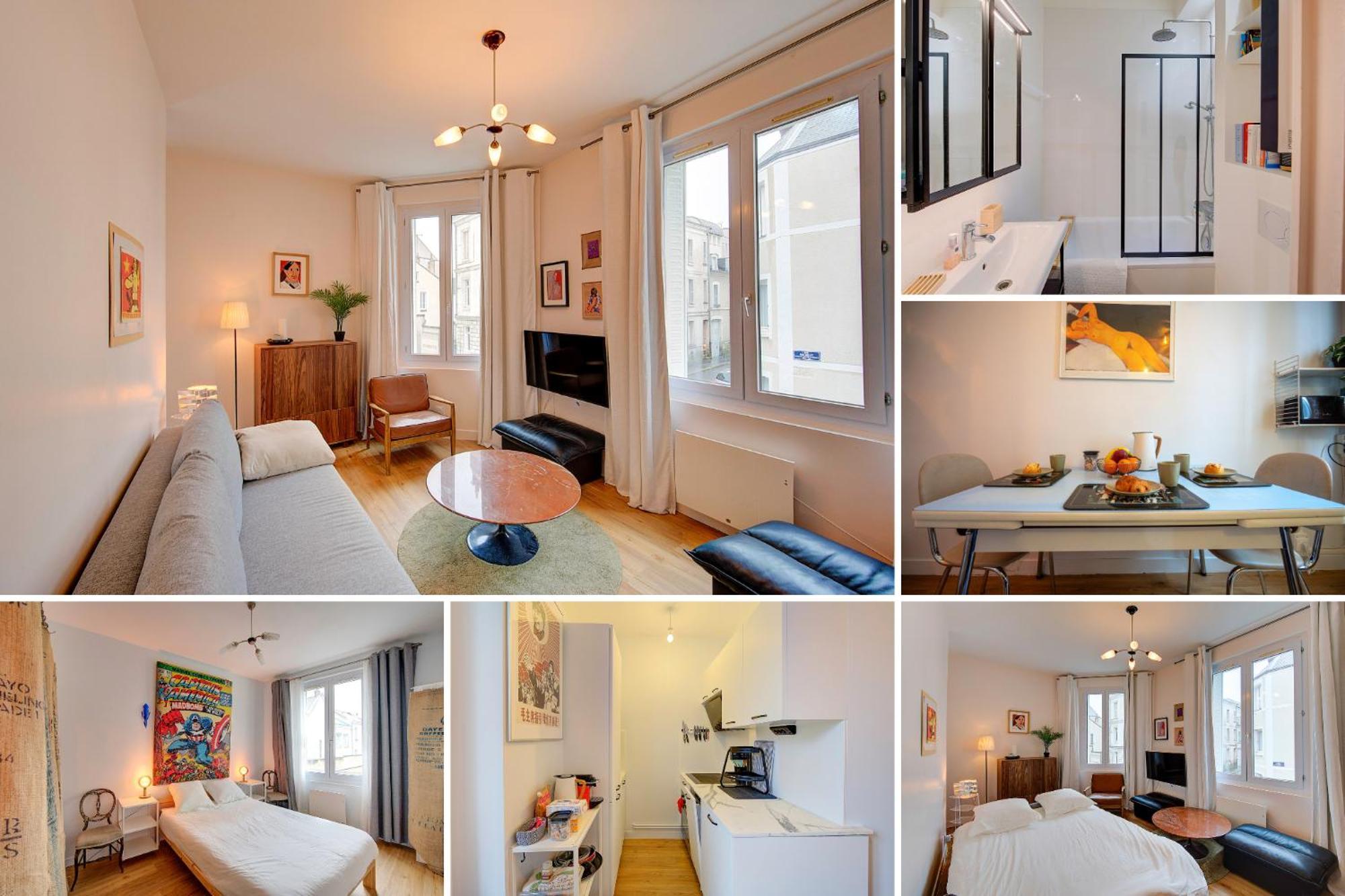 Chic Et Cosy - 5Mn De La Gare - Arrivee Autonome Apartment Tours Luaran gambar