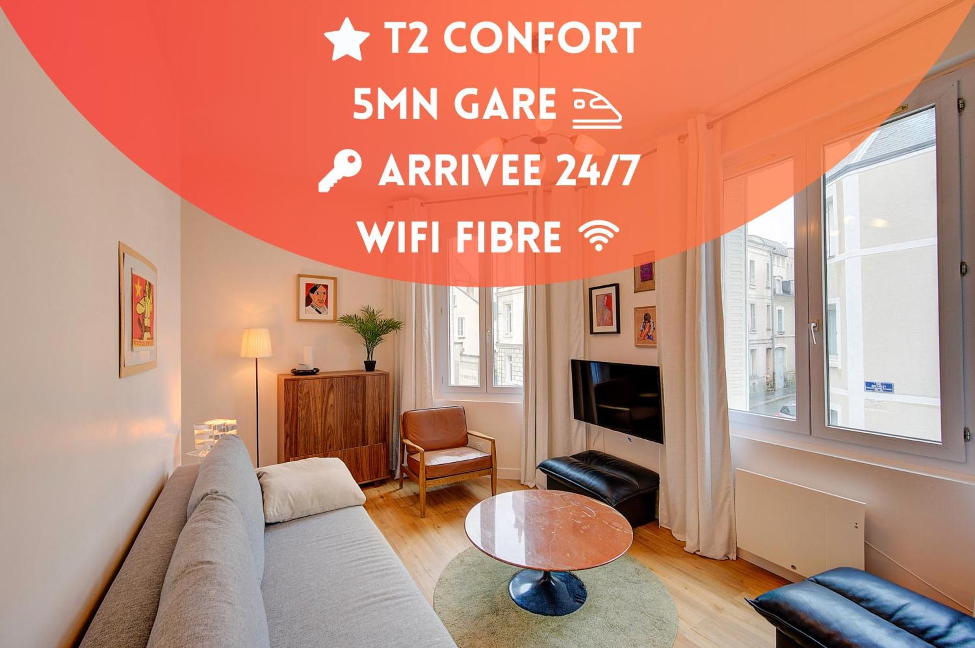 Chic Et Cosy - 5Mn De La Gare - Arrivee Autonome Apartment Tours Luaran gambar